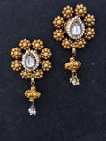 Gold Dipped Silver Kundan Earring