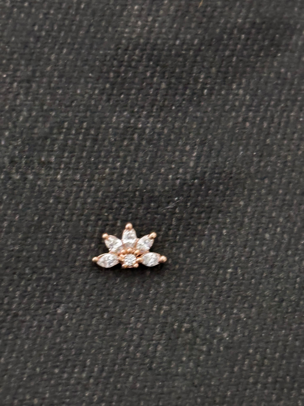 Silver Gold Plated 5 Petals Zircon Nosepin