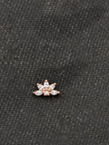 Silver Gold Plated 5 Petals Zircon Nosepin