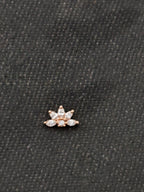 Silver Gold Plated 5 Petals Zircon Nosepin