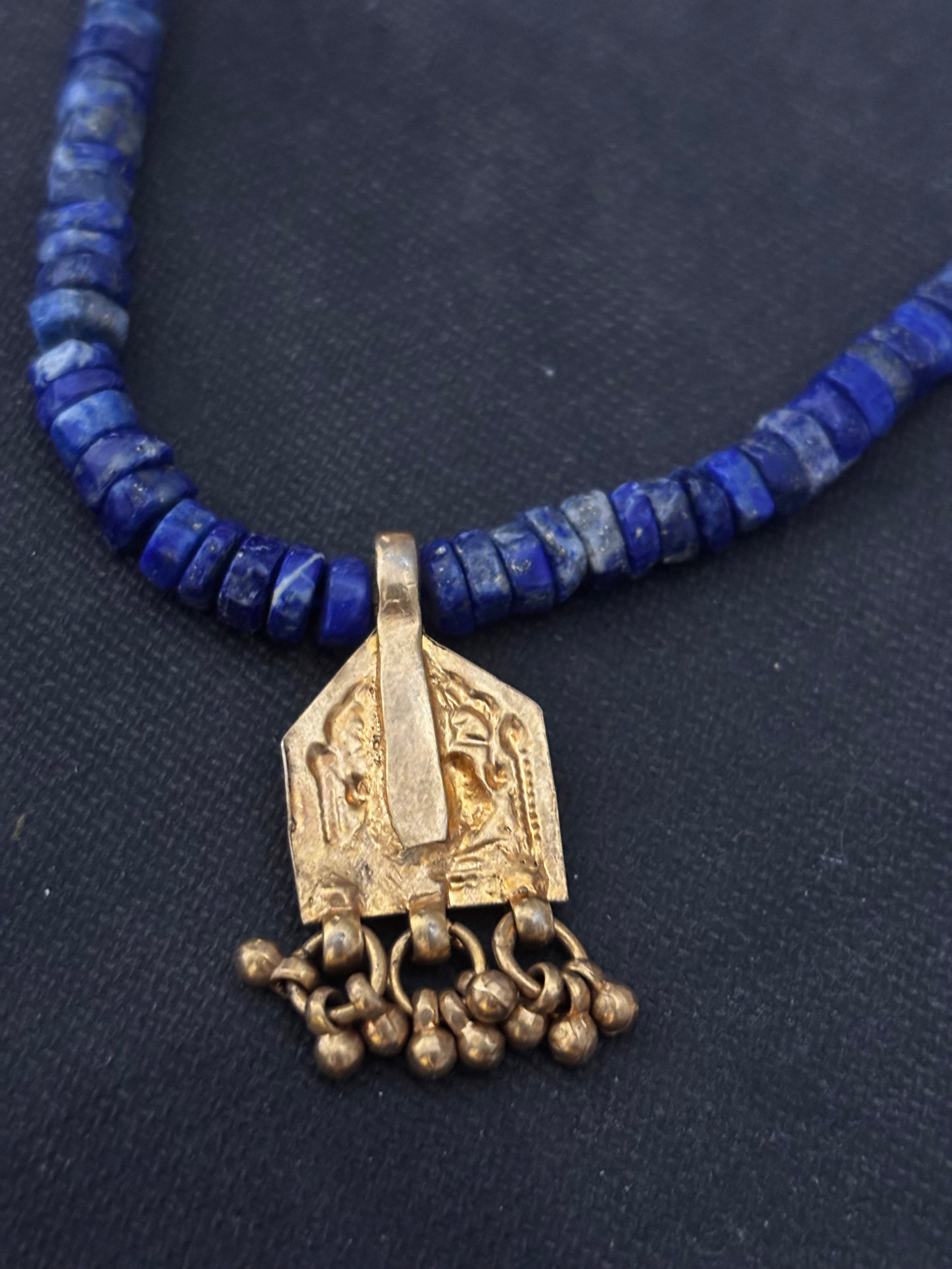 Vintage Gold Dipped Silver Lapis Neckpiece