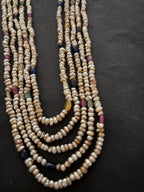 5 Line Pearl With Semi Precious Beads