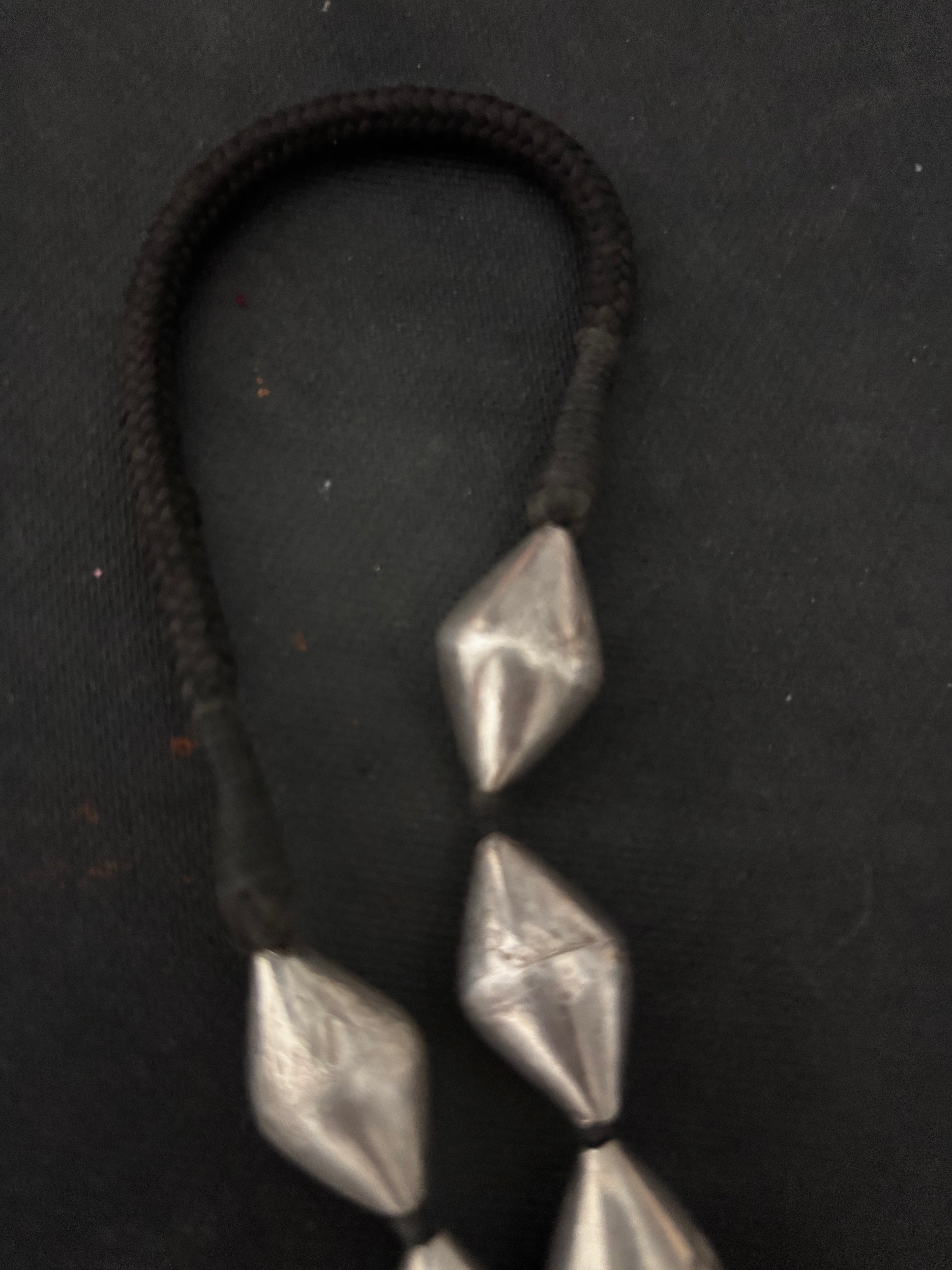 Large Silver Dholki Shaped Bor mala