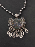 Vintage Silver Glass Pendant