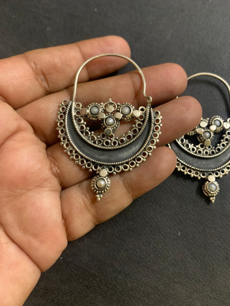 Silver Bali With Pearls
