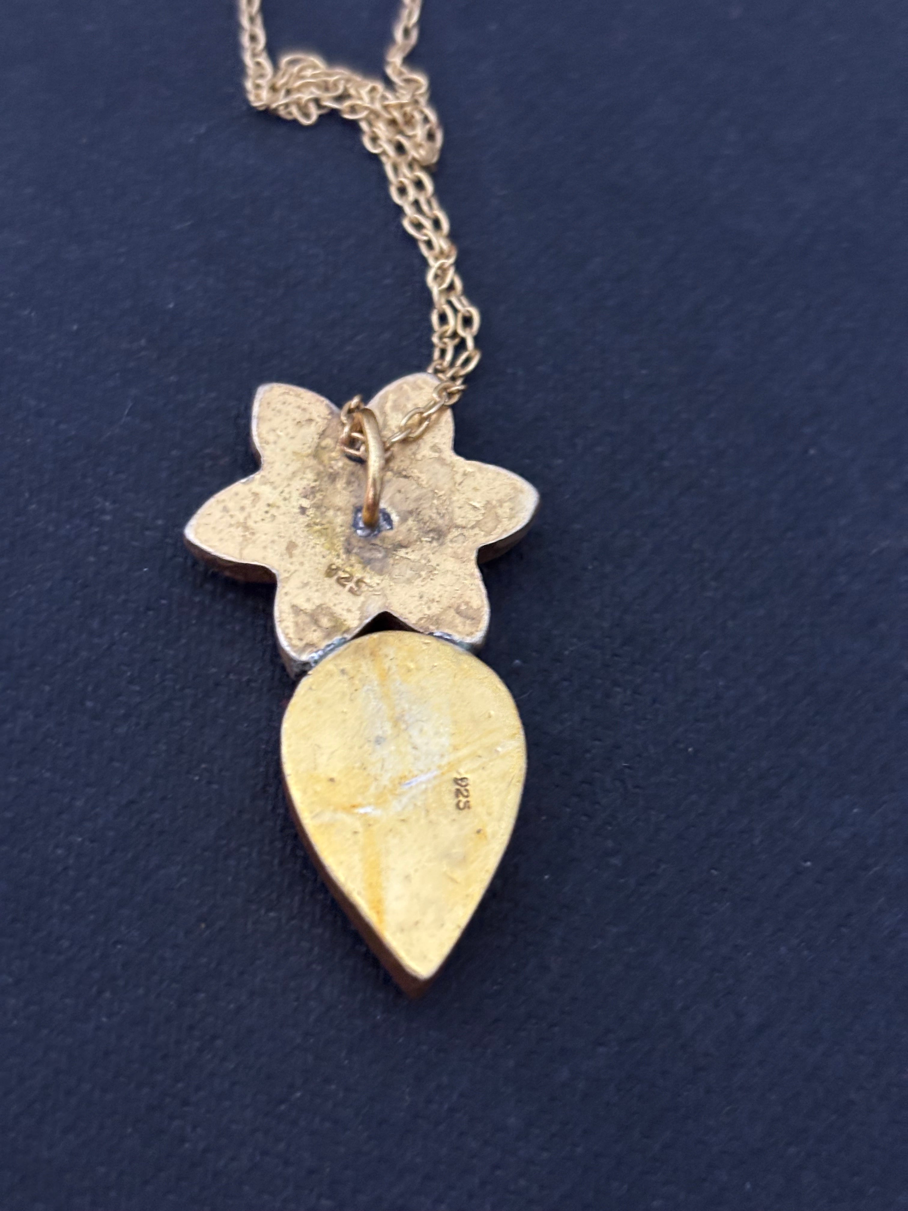 Turquoise Gold Plated Pendant Chain