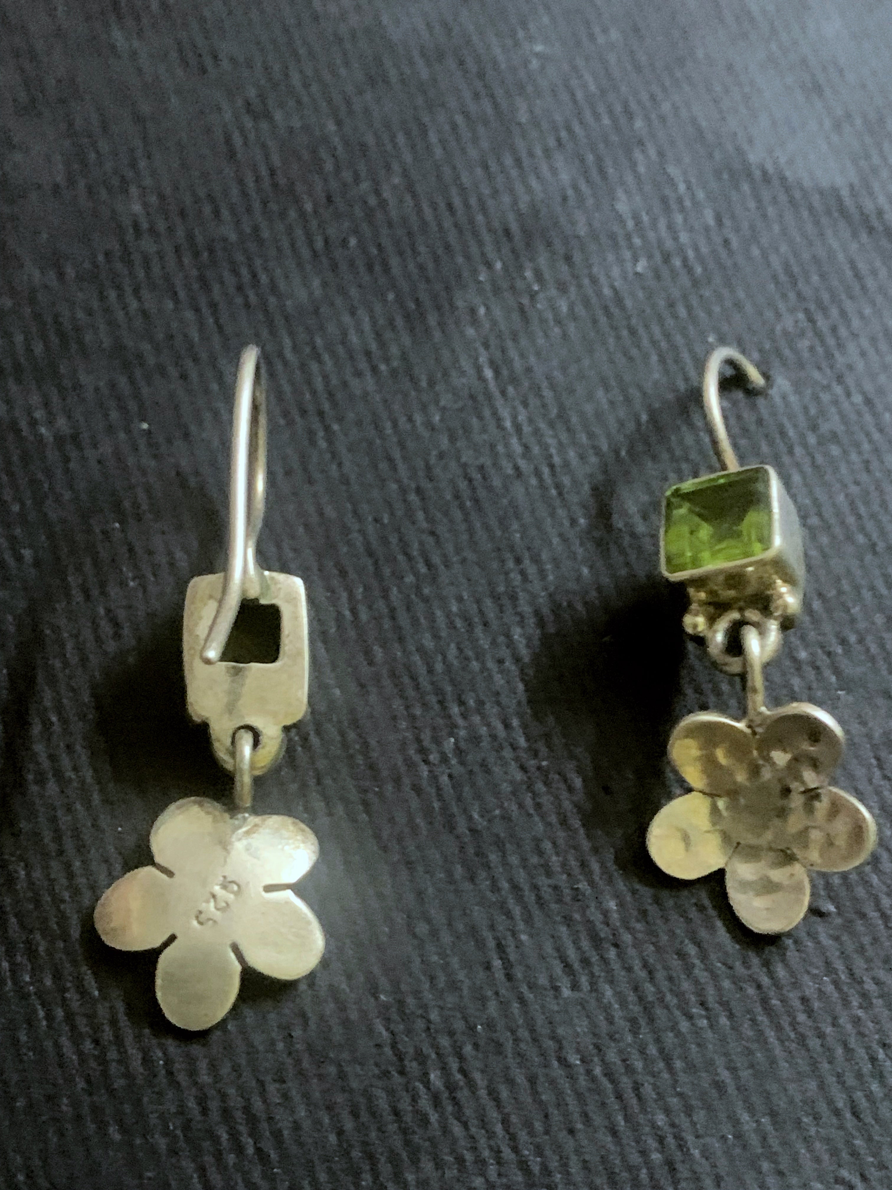 Peridot Flower Earrings