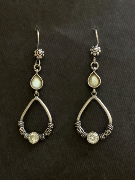 White Glass Danglers