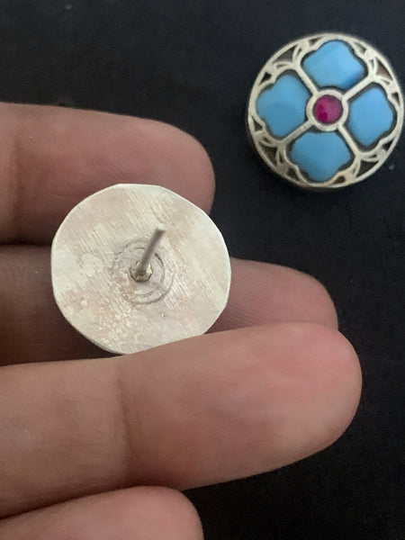 Silver Turquoise Ear Stud