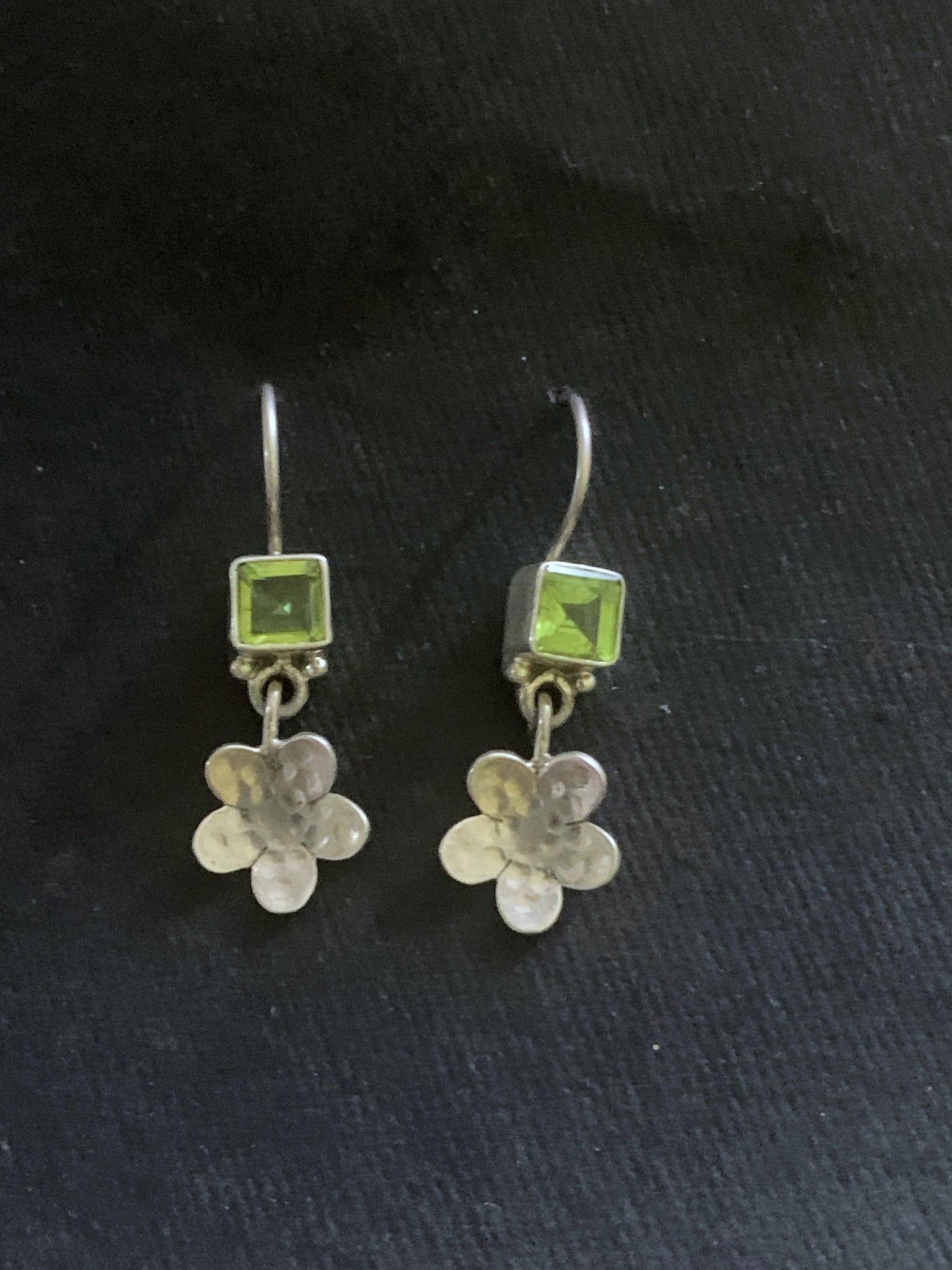 Peridot Flower Earrings