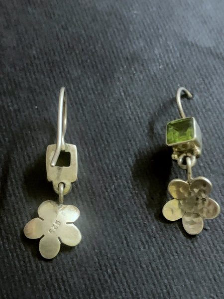 Peridot Flower Earrings