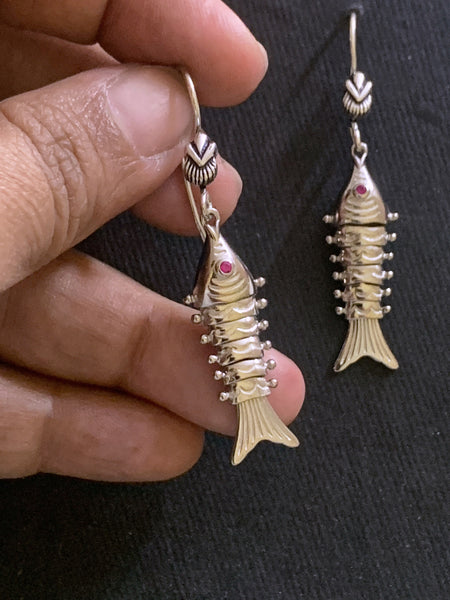 Silver Small Fish Earrings
