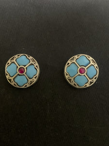 Silver Turquoise Ear Stud