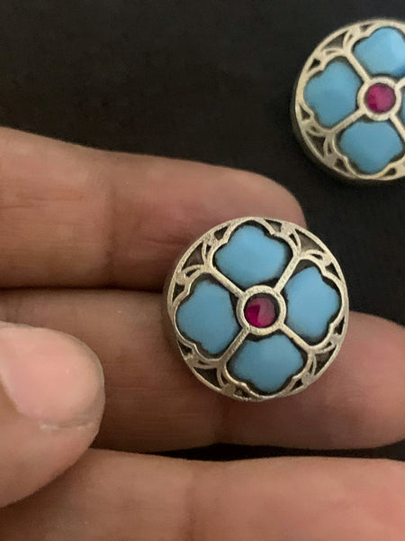 Silver Turquoise Ear Stud
