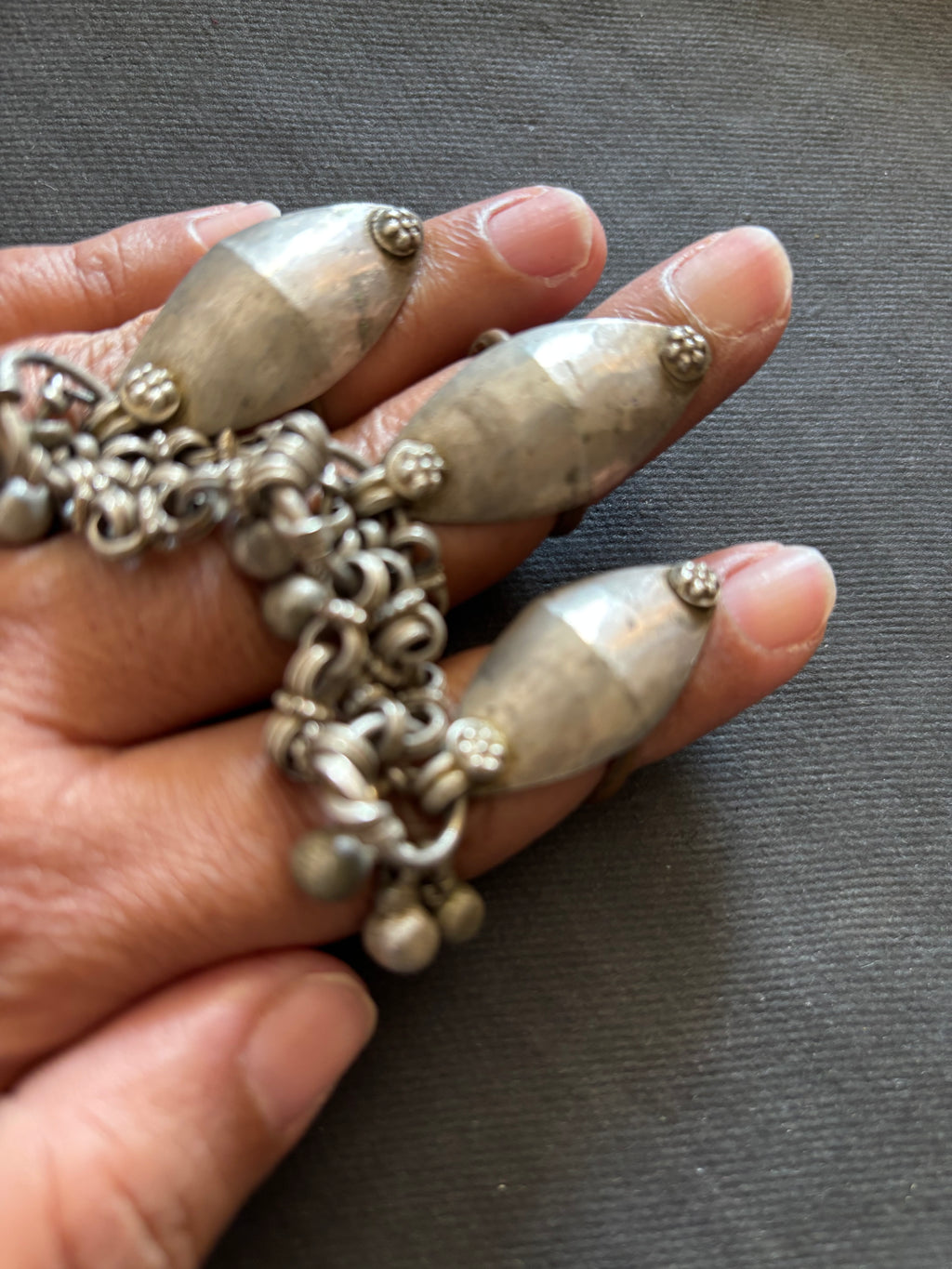 Vintage Three Connected Silver Toe rings