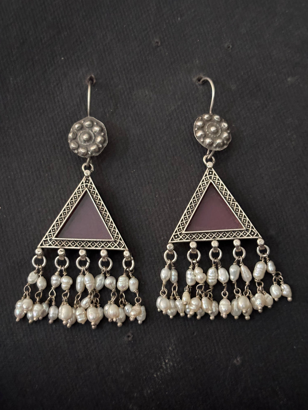 Light Pink Silver Earrings