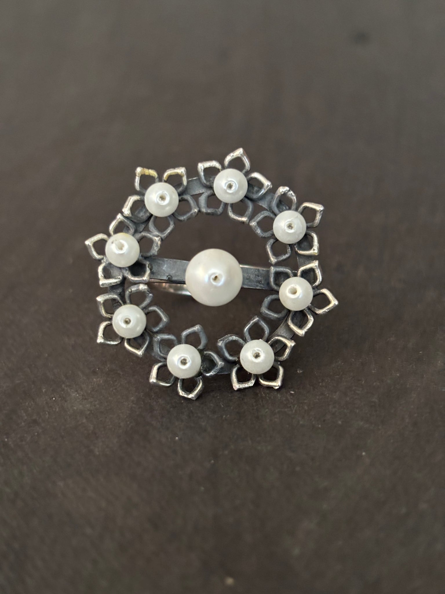 Pearl Flower Finger Ring