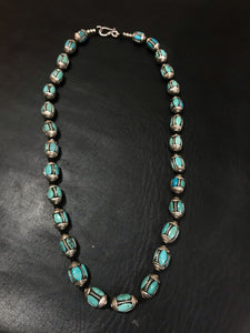 Turquoise Silver Bead Neckpiece