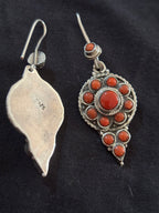 Coral Silver Danglers
