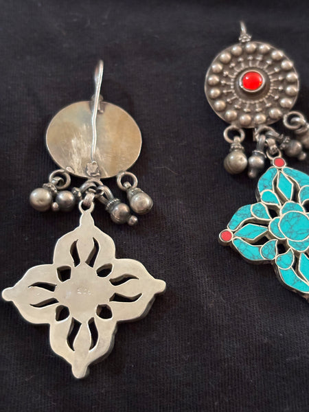 Turquoise Tibetan Inspired Earrings