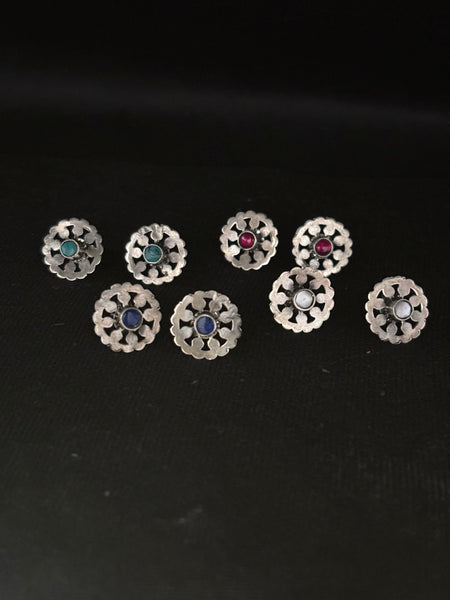Silver Cutwork Studs