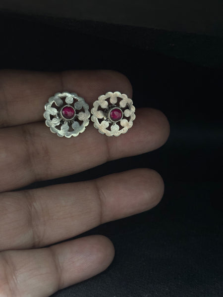 Silver Cutwork Studs