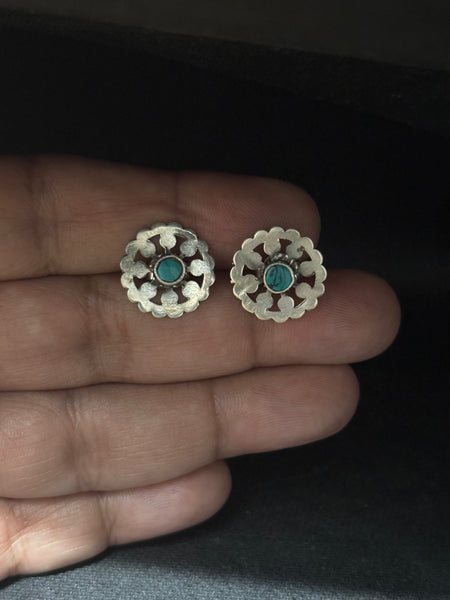 Silver Cutwork Studs