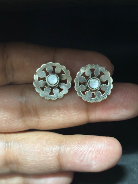 Silver Cutwork Studs
