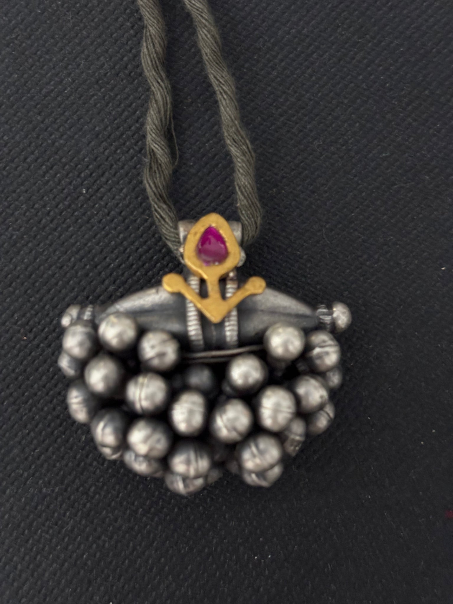 Silver Gajra Pendant With Detailing