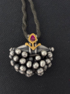 Silver Gajra Pendant With Detailing