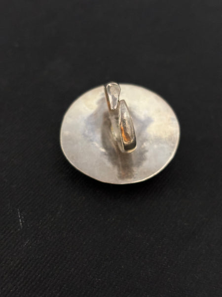 Silver Finger Ring with Amber