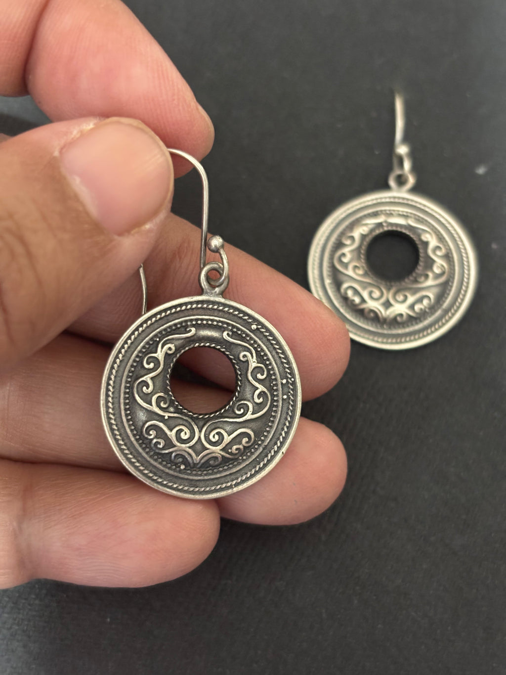 Silver Circular Danglers