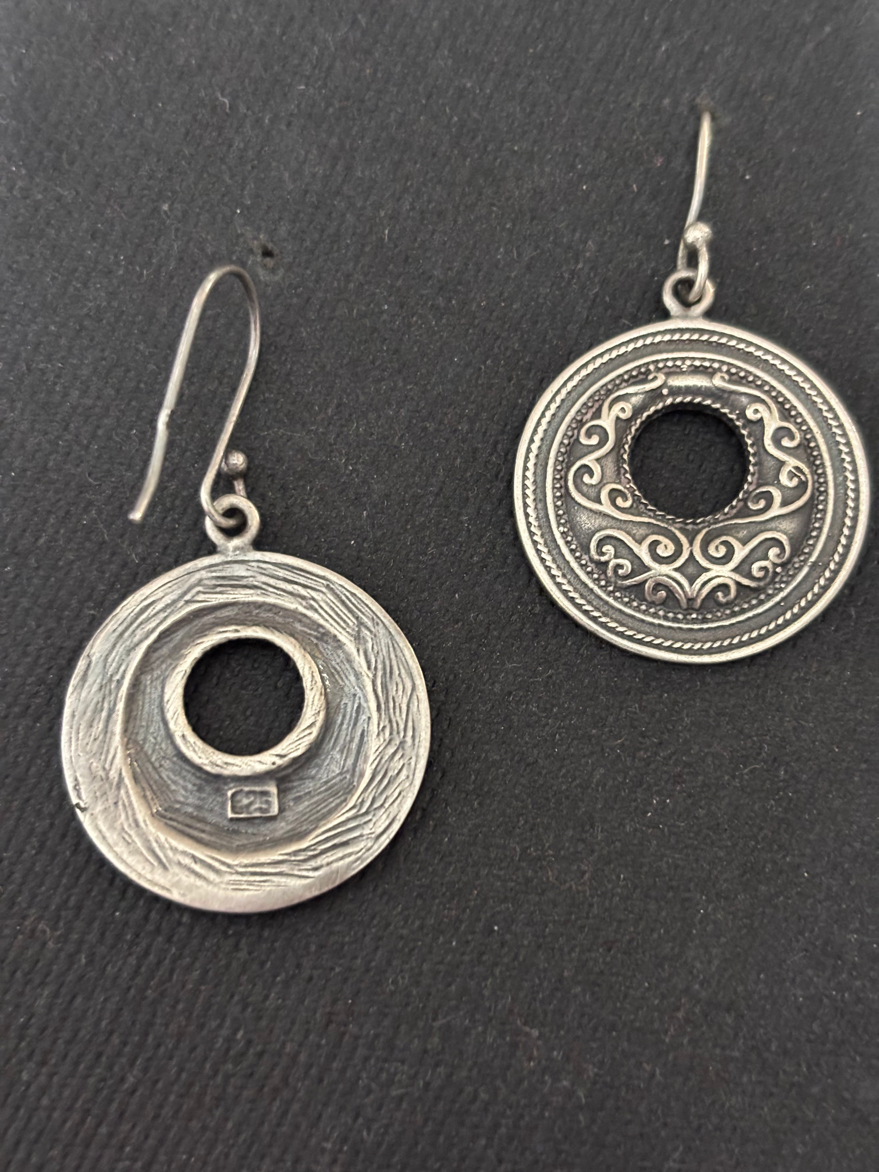Silver Circular Danglers