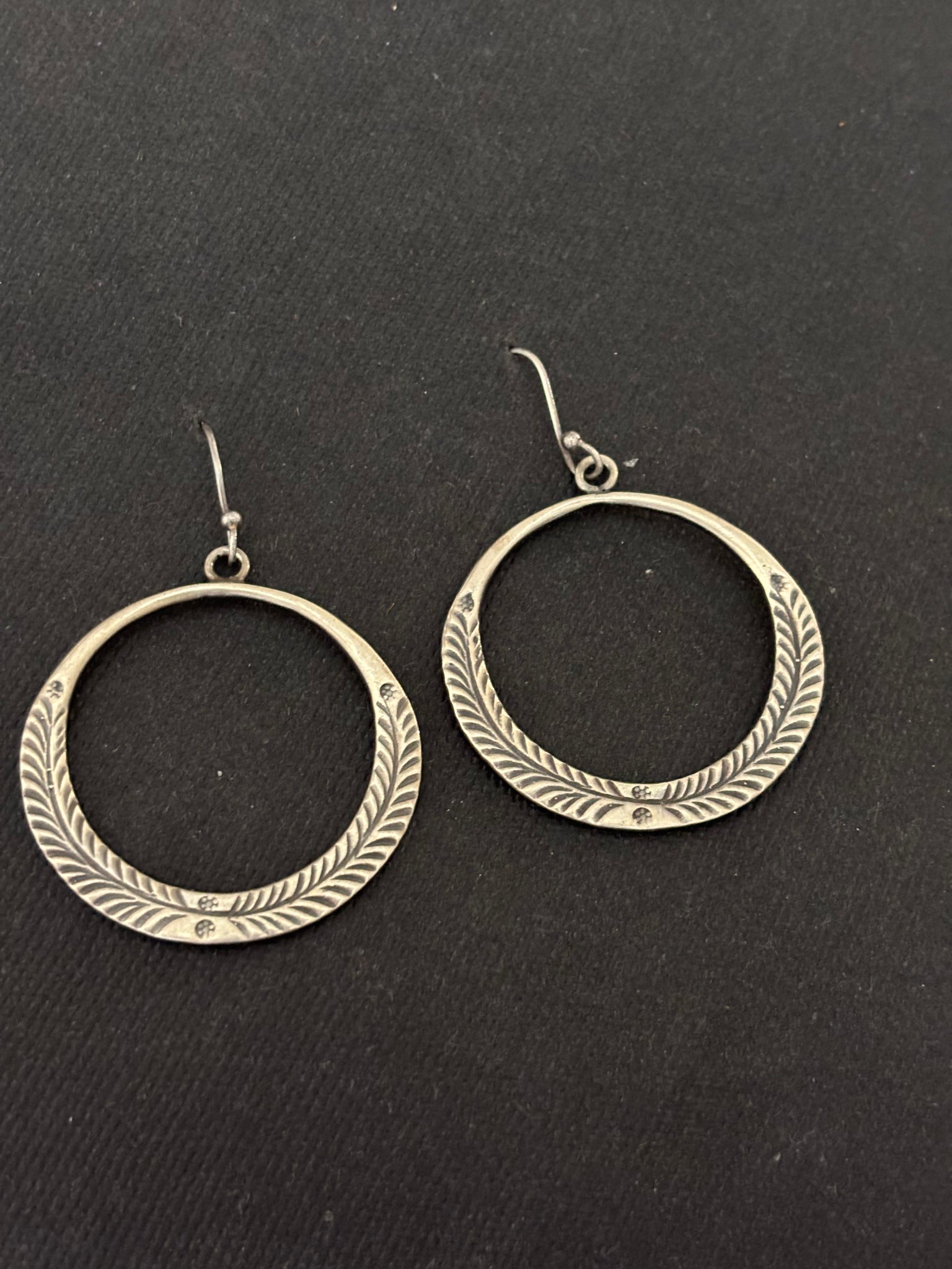 Tribal Design Silver Earrings