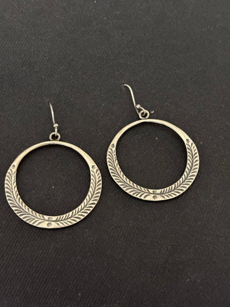 Tribal Design Silver Earrings