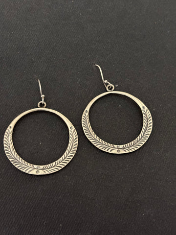 Tribal Design Silver Earrings