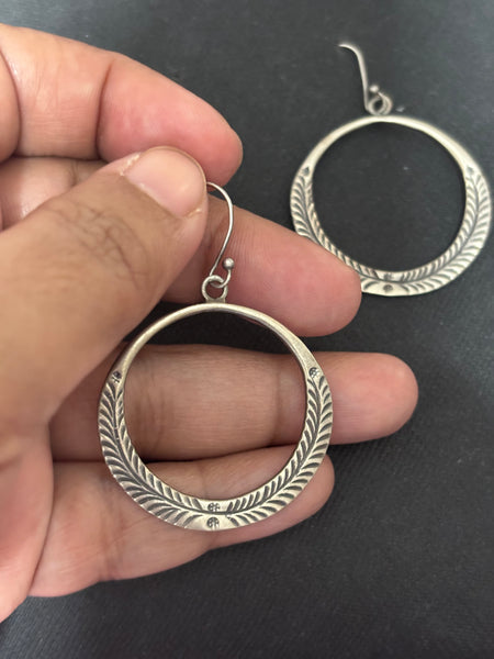 Tribal Design Silver Earrings