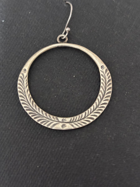 Tribal Design Silver Earrings