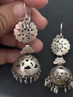 Cutwork Silver Jhumki
