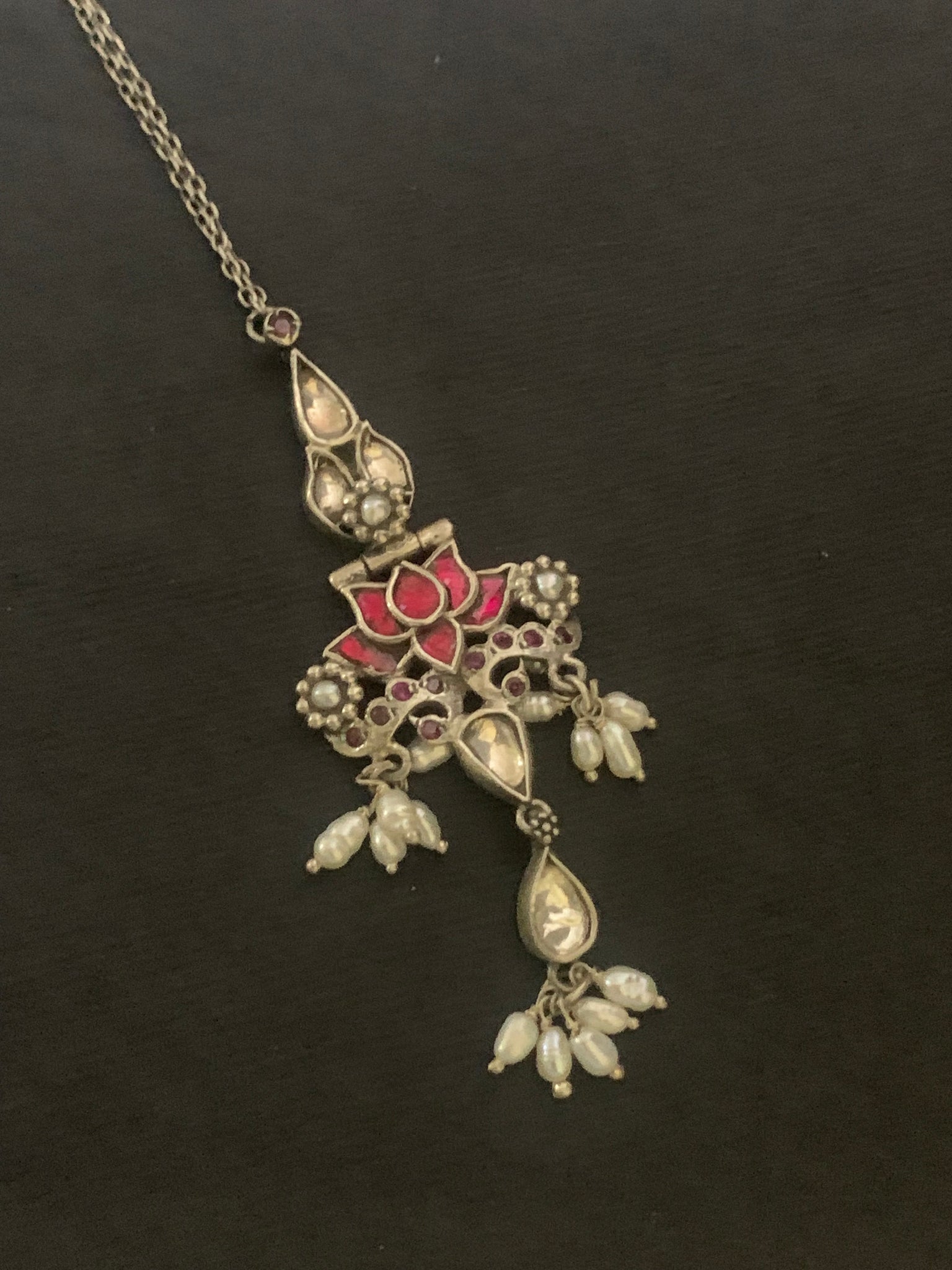 Kundan Lotus Pendant Necklace
