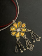Vintage Flower Shaped Glass Pendant