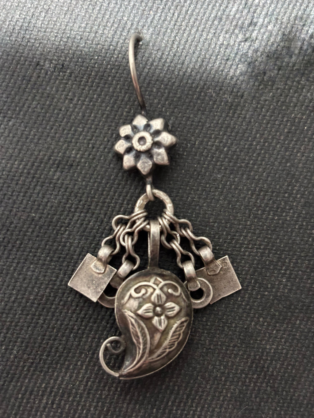 Vintage Silver Paisley Earrings