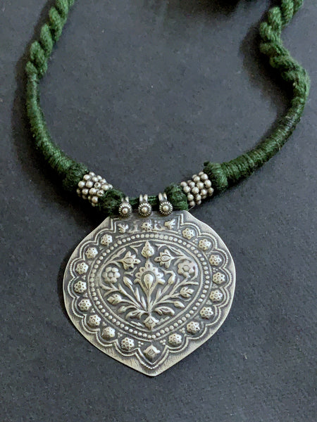 Repoussé Silver Pendant