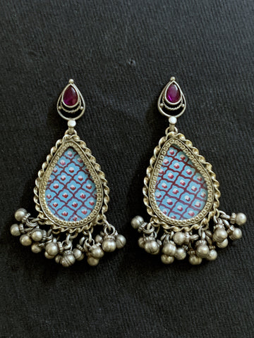 Silver Painted Earrings