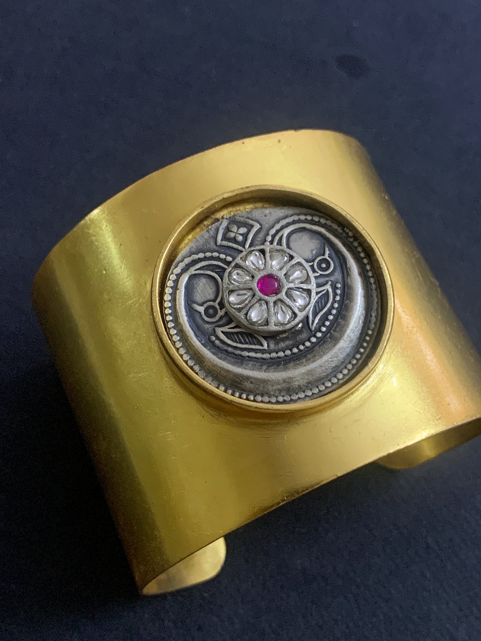 Silver Gold Polished Cuff