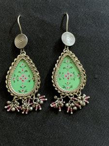 Handpainted Mint Earrings