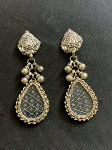 Handpainted Black Earrings
