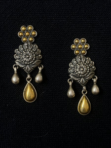 Silver With Dual Tone Earrings