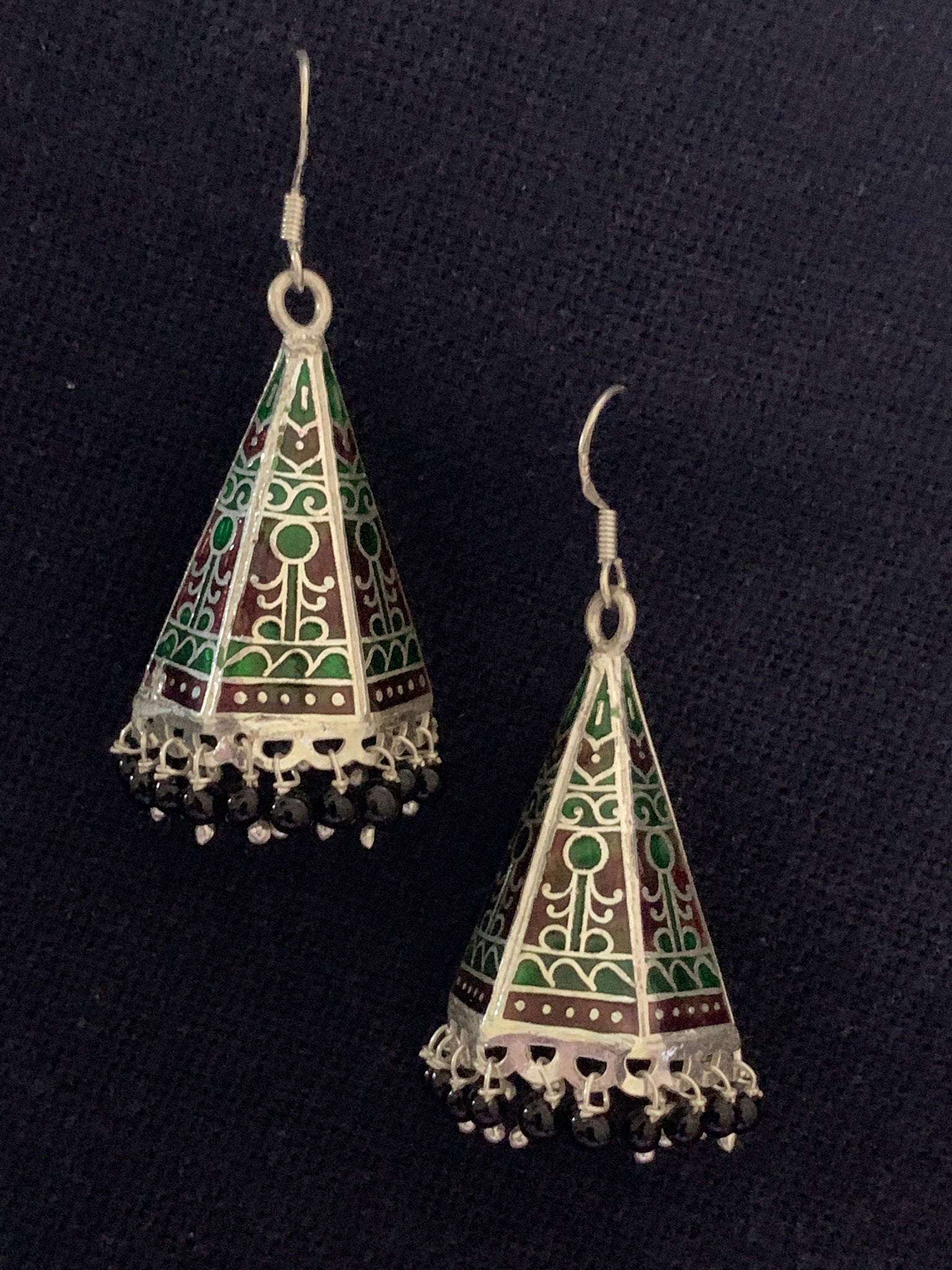 Green Brown Cone Jhumka