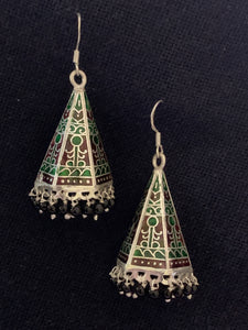 Green Brown Cone Jhumka